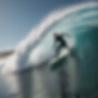 Surfer Riding Wave Crest