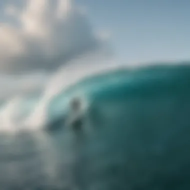 Surfer Riding the Waves in the Maldives