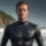 Surfer wearing high-performance wetsuit