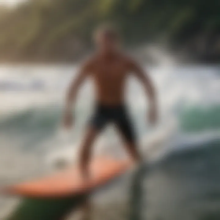 A local surfer enjoying the waves in Montezuma, embodying the surf culture