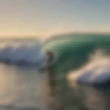 Surfer taking on the waves at Fire Island