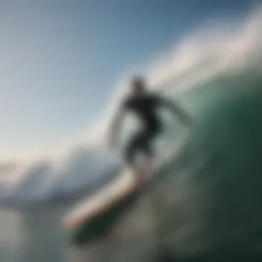 Surfer navigating the waves at Long Beach