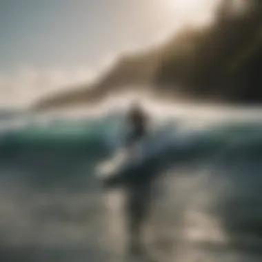 Surfers catching waves at Playa Venao