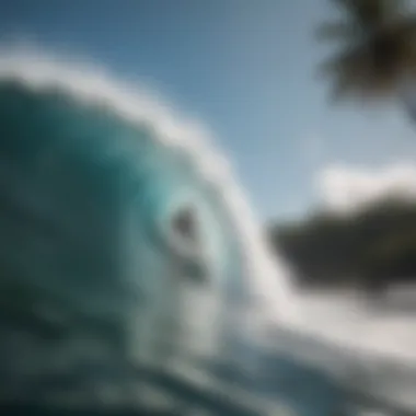 Surfer riding a powerful wave at Osa Peninsula