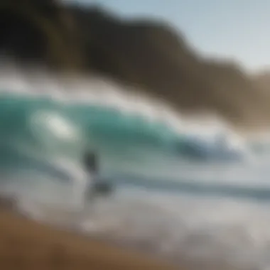 Surfer planning surf session with tide chart