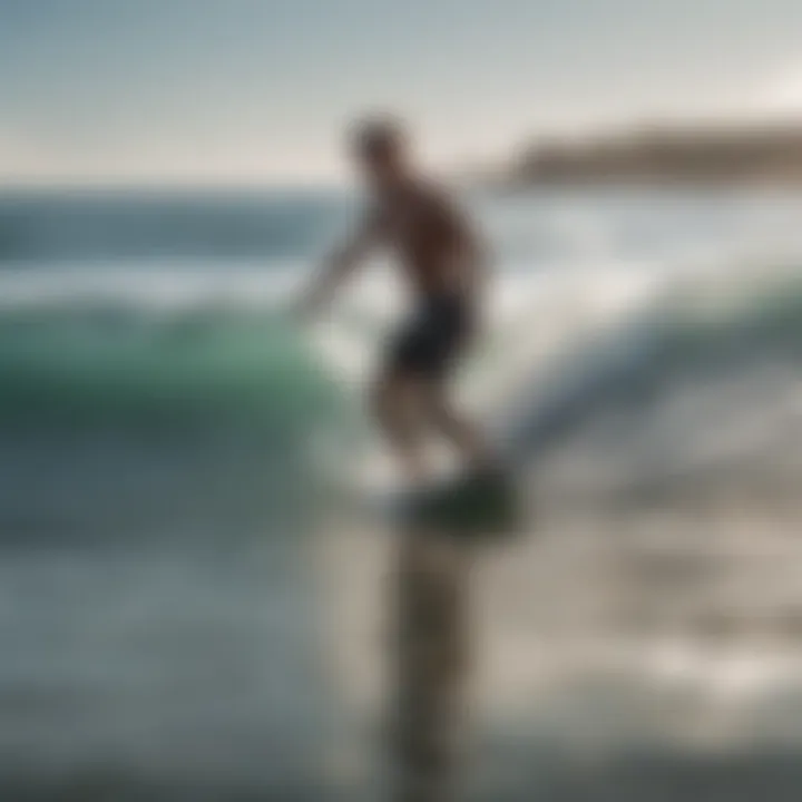 Surfer checking tide patterns