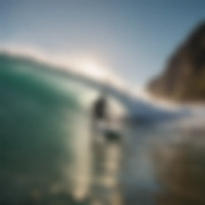 Group of beginner surfers catching their first waves