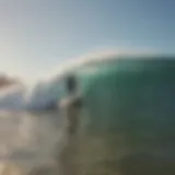 Surfer catching a wave at Windansea Beach