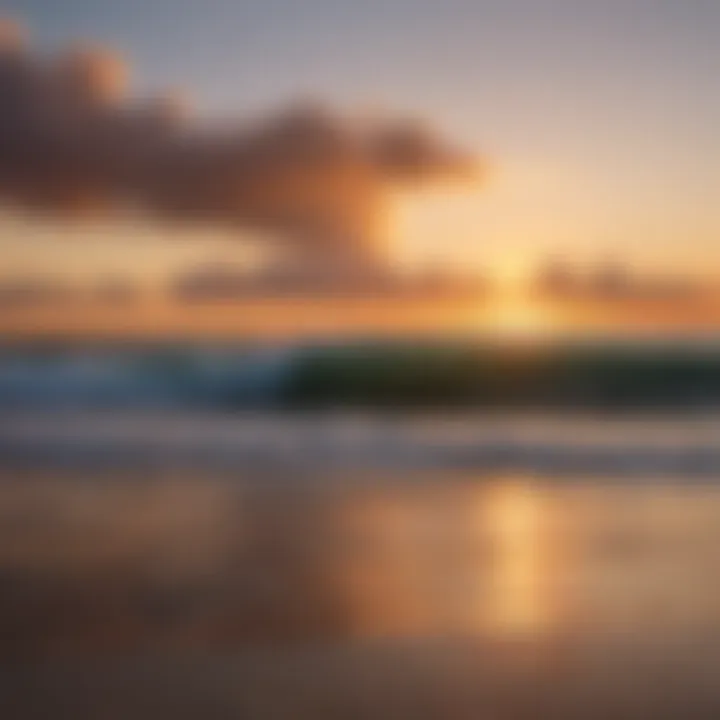 A panoramic view of Lake Worth beach during sunset