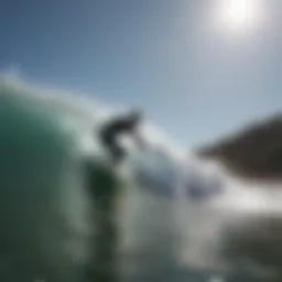 Surfers catching waves at Lake Worth