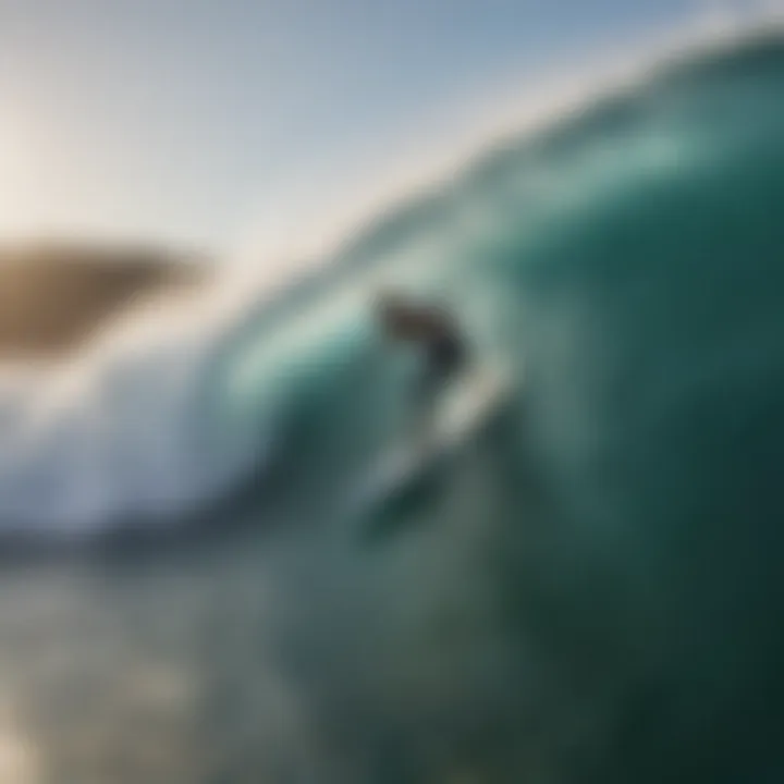 Surfer executing a powerful cutback maneuver