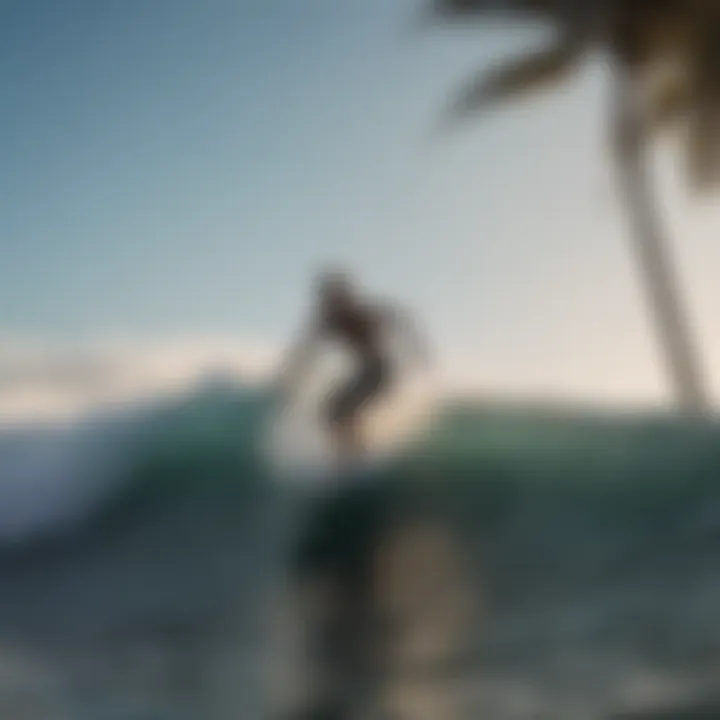 Surfers enjoying perfect waves at a renowned Kona beach