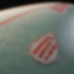 Close-up of surfboard materials showcasing fiberglass and foam