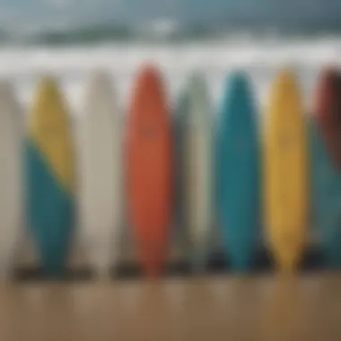 An artistic interpretation of the ocean waves interacting with surfboards