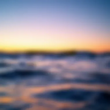 Calming ocean waves at sunset