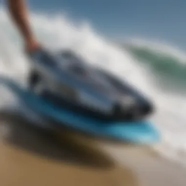 Detailed view showcasing the jet propulsion system of the boogie board