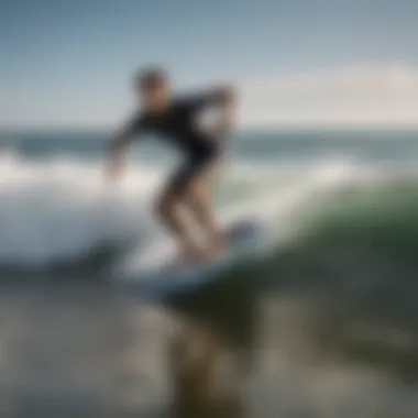 Surfer enjoying the waves on a jet boogie board