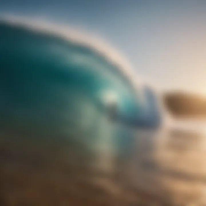 Pristine beach with waves crashing against the shore