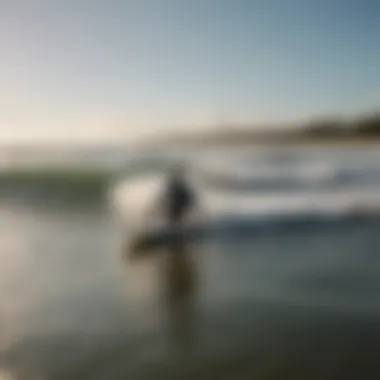 A local surfer riding a wave at Sullivan's Island