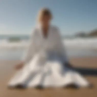 Surfing Towelling Robe Folded on Sandy Beach