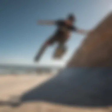 Elevated Skater Performing a Gravity-Defying Trick