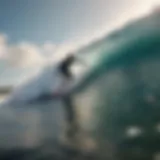 Surfer catching a wave in Costa Rica