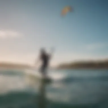 Kiteboarders enjoying the thrill of the sport in a serene coastal location