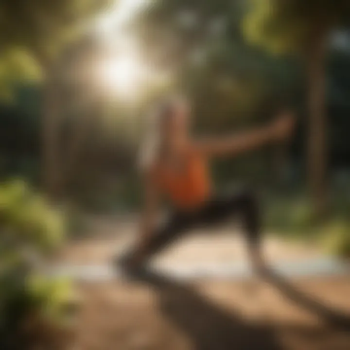 Yoga enthusiast performing a strength-enhancing pose in a sunlit garden