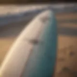 A close-up view of a big guy surfboard showcasing its unique design and features.