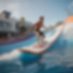 A state-of-the-art Flowrider surf simulator showcasing its design