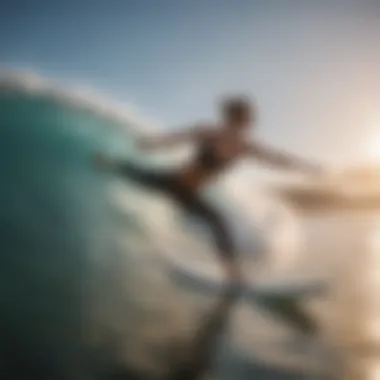 Surfer practicing yoga for flexibility