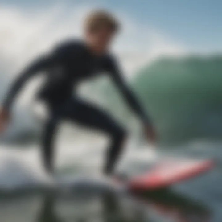 Surfer in action wearing a pro limit wetsuit, capturing the essence of performance in the waves.