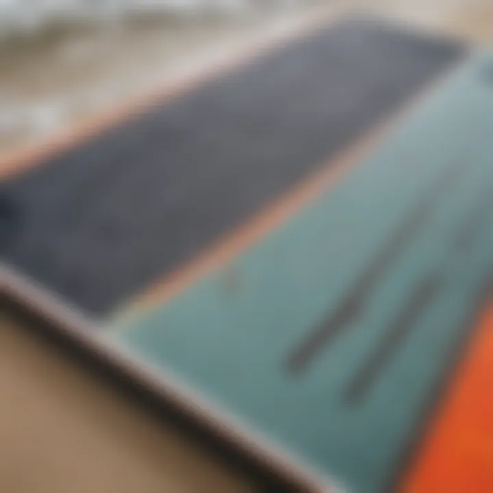 Close-up view of a high-quality boogie board showcasing its sleek design and vibrant graphics.