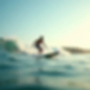 A tranquil beach scene representing summer surfing conditions