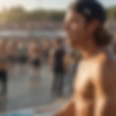 A close-up of a sponsored skater interacting with fans, showcasing the impact of endorsements.