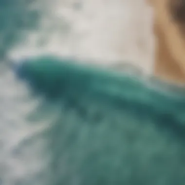 Aerial view of a unit surf pool showcasing wave formations