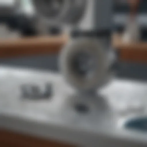 Close-up of a washer and spacer used in surfboard assembly