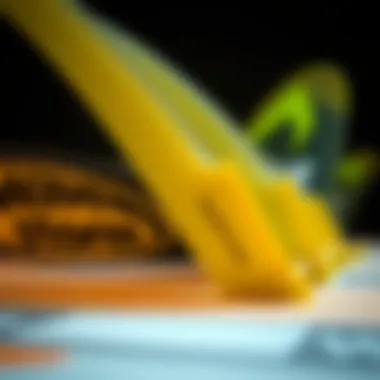 Close-up view of Wavestorm fins showcasing intricate design details