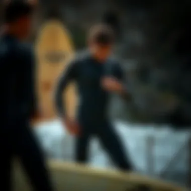 Wetsuit fitting demonstration