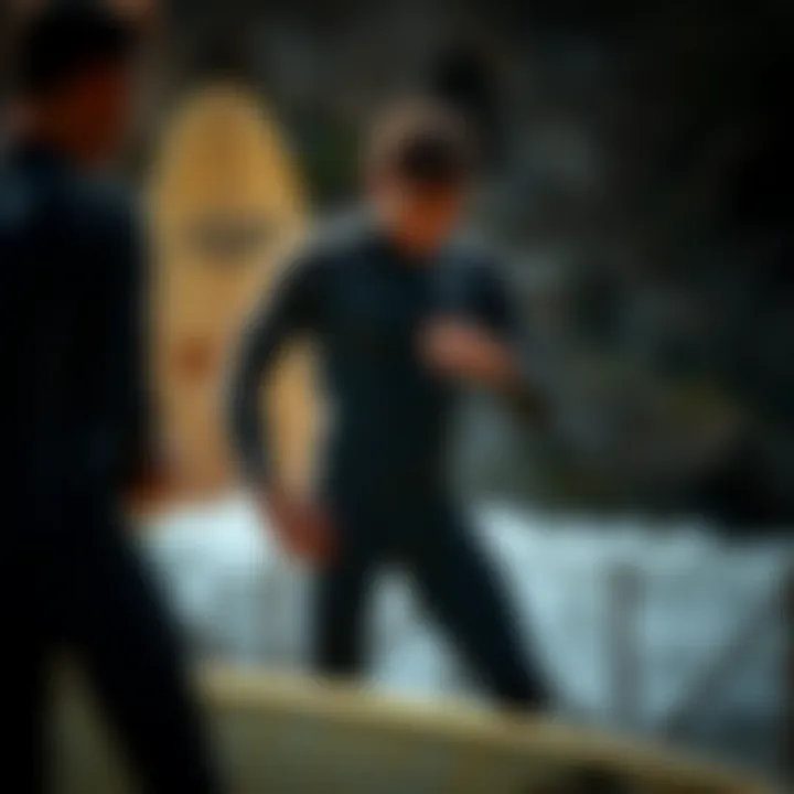 Wetsuit fitting demonstration