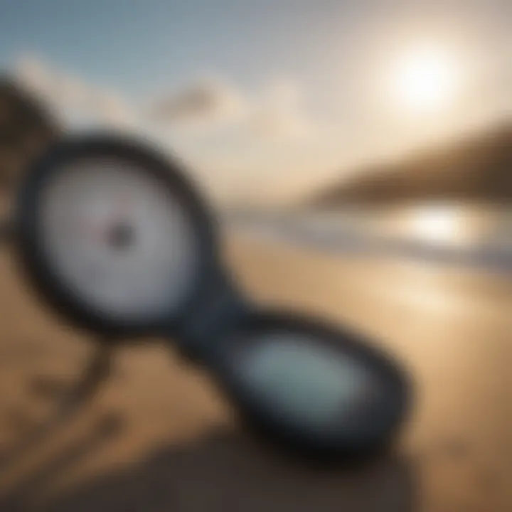 A handheld wind gauge used by surfers on the beach