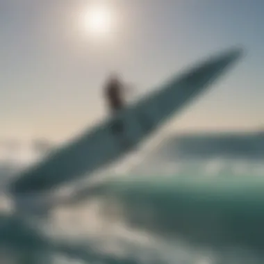 Wing Surf Foil in Action Against the Horizon