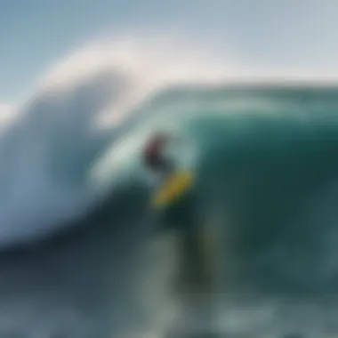 Surfer executing a perfect cutback maneuver on a powerful wave