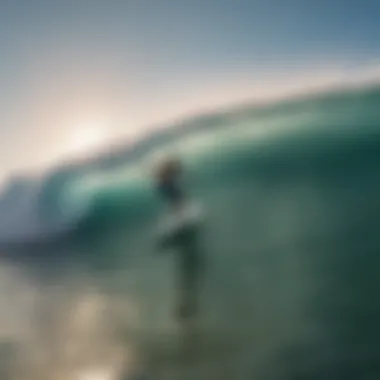 Surfer executing a perfect cutback maneuver