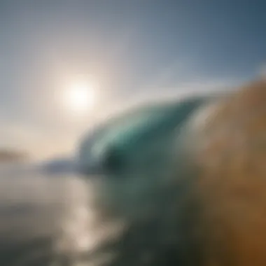 Barrel wave crashing on the shore