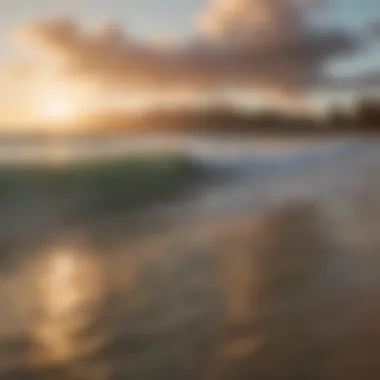 Sunset surfing at Waikiki Beach