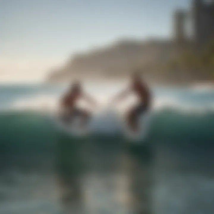 Surfers enjoying the waves at Waikiki Beach