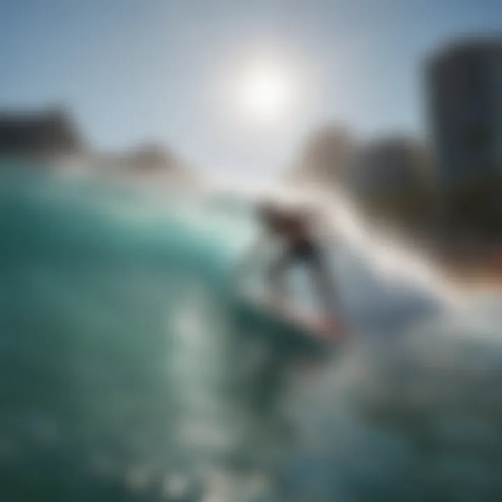 Surfing competition at Waikiki Beach