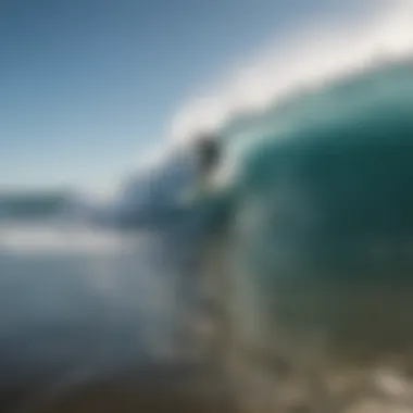 A surfer observing the convergence of call waves