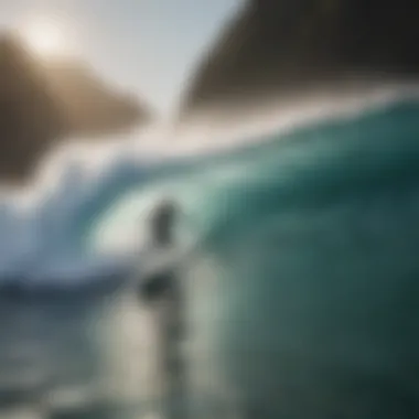 A surfer riding a perfectly shaped call wave